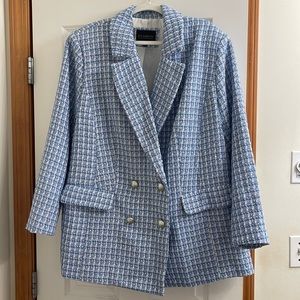 Eloquii blue tweed blazer, size 20